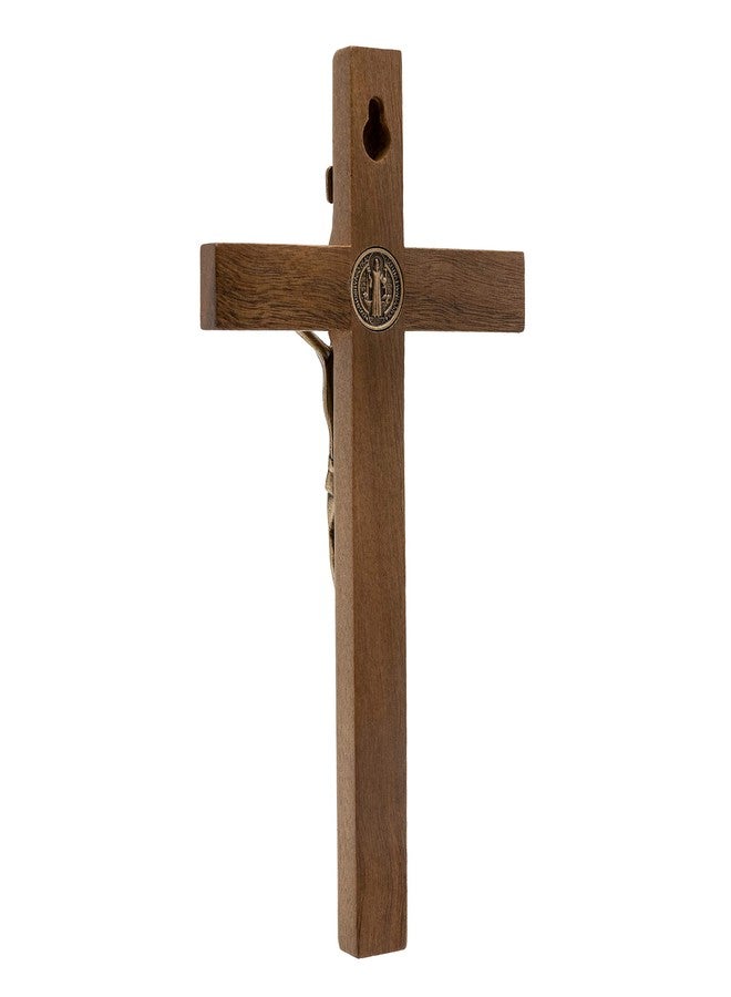Intercession Wall Wood Cross Crucifix (7.5 in - Antique Gold) - Image 3